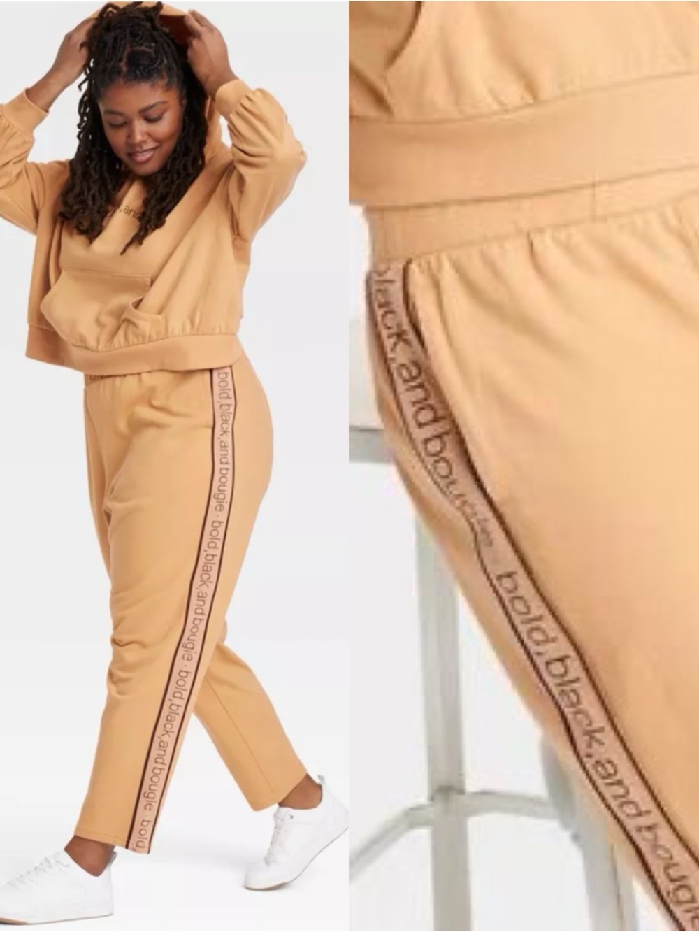 Black Business Alice Butts Bold Back Bougie Brown Wide Leg Sweatpants